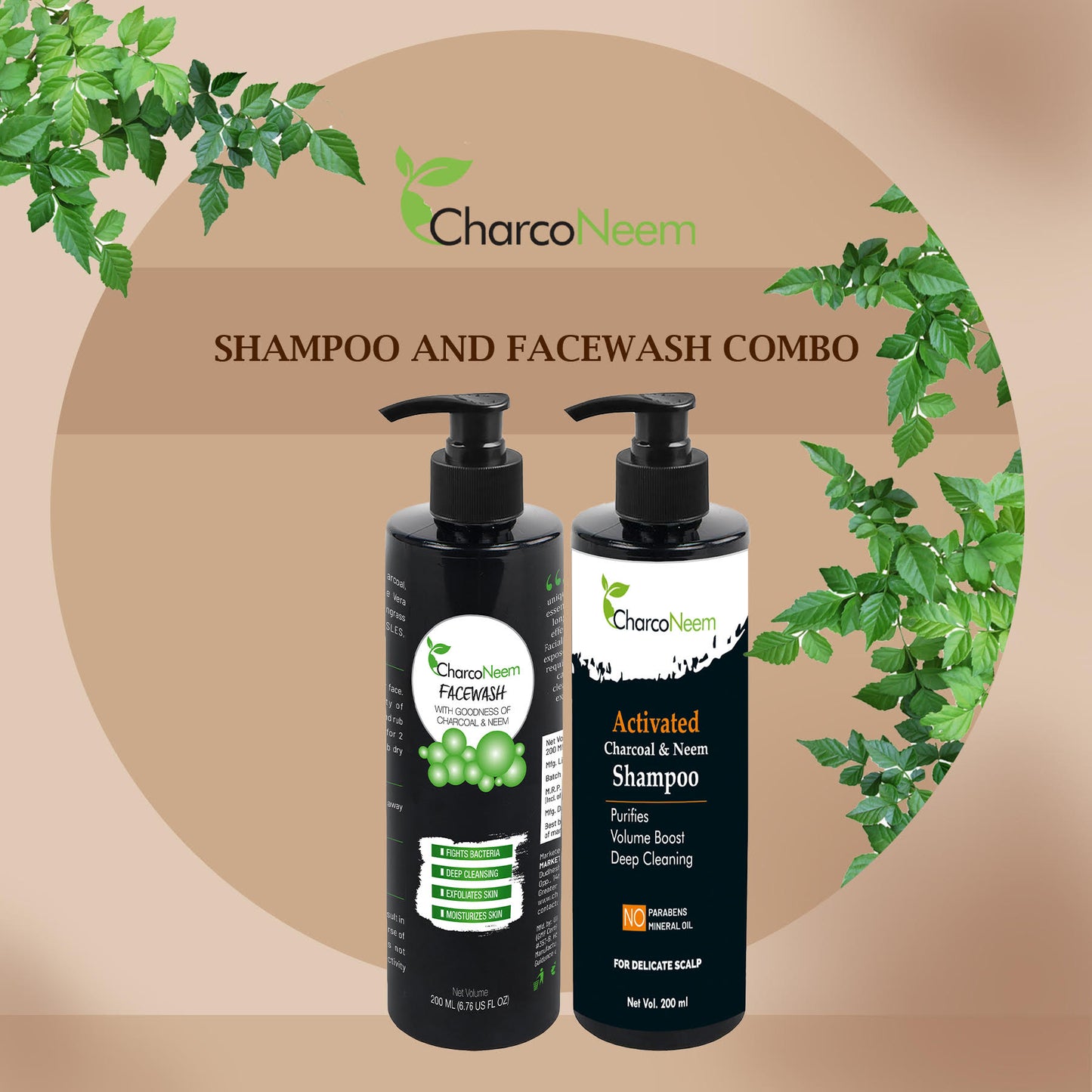 CharcoNeem Shampoo & Facewash Combo