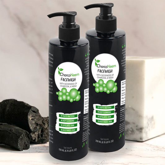 CharcoNeem Unisex Charcoal & Neem Facewash For Deep Pore Cleansing Combo